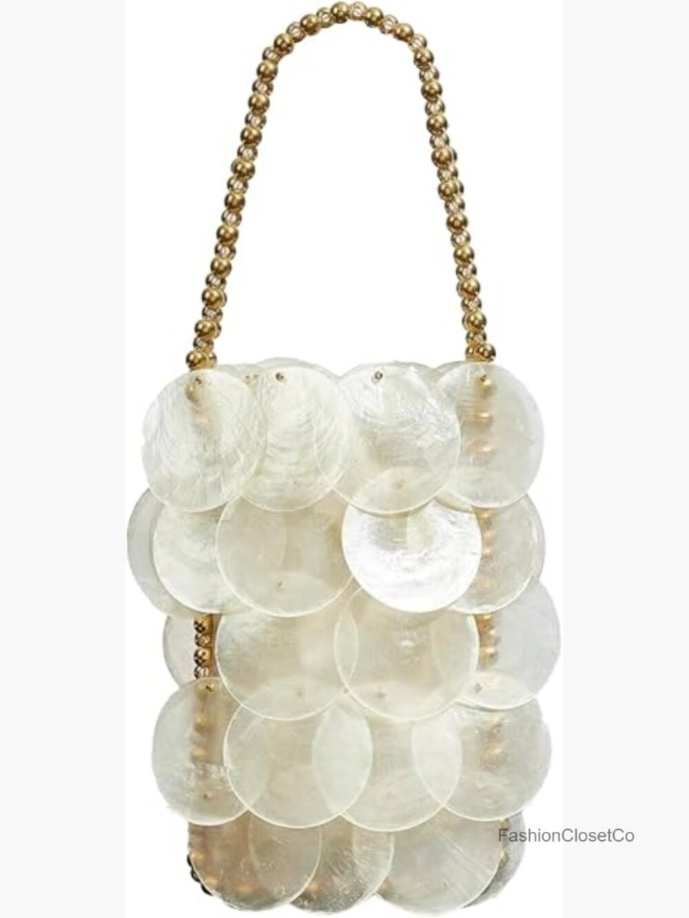 Women Shell Woven Clutch Beach Bag Beaded Chain Handbag Summer Party